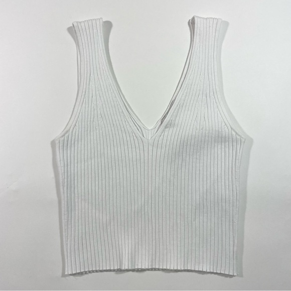 New Madewell V Neck Crop Sweater White Size XL - Picture 2 of 9